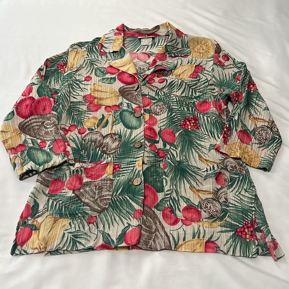 Vintage Lucia Summer Island Print 3 Piece Set/Pants, Tank, & Blazer - Picture 9 of 14